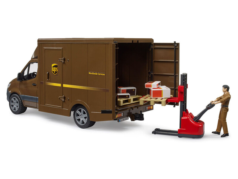 Bruder MB Sprinter Dodávka UPS s figurkou a příslušenstvím 1:16